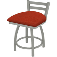 411 Jackie 18" Low Back Swivel Vanity Stool with Anodized Nickel Finish and Graph Poppy Seat