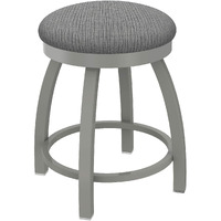 802 Misha 18" Swivel Vanity Stool with Anodized Nickel Finish and Graph Alpine Seat