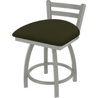 411 Jackie 18" Low Back Swivel Vanity Stool with Anodized Nickel Finish and Canter Pine Seat