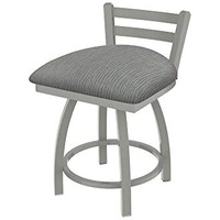 411 Jackie 18" Low Back Swivel Vanity Stool with Anodized Nickel Finish and Graph Alpine Seat