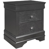 Global Furniture USA Pompei Nightstand Gray Finish Nighstand, Metallic Grey