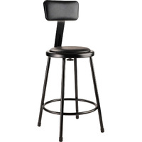 NPS 24" Heavy Duty Vinyl Padded Steel Stool with Backrest