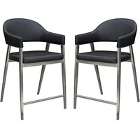 Diamond Sofa Adele Counter Stool in Black Set of 2