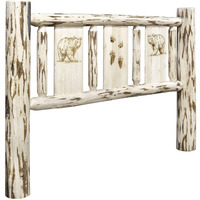 Montana Woodworks Bear Design Laser Engraved Headboard in Clear Lacquer (Full: 60 in. W x 6 in. D x 47 in. H (lbs.))