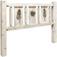Montana Woodworks Pine Tree Design Headboard in Clear Lacquer Finish (King: 80 in. W x 5 in. D x 47 in. H (lbs.))