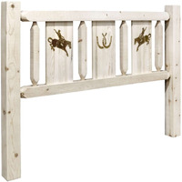Montana Woodworks Bronc Design Laser Engraved Headboard in Clear Lacquer Finish (King: 80 in. W x 5 in. D x 47 in. H (lbs.))
