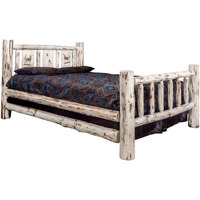 Montana Woodworks Elk Design Laser Engraved Log Bed in Natural (Queen: 94 in. L x 66 in. W x 47 in. H (215 lbs.))
