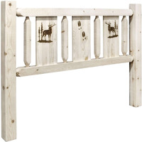 Montana Woodworks Elk Design Laser Engraved Headboard in Ready to Finish (Cal King: 76 in. W x 5 in. D x 47 in. H (lbs.))