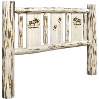 Montana Woodworks Moose Design Laser Engraved Headboard in Clear Lacquer (Full: 60 in. W x 6 in. D x 47 in. H (lbs.))