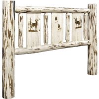 Montana Woodworks Elk Design Laser Engraved Headboard in Clear Lacquer (King: 80 in. W x 6 in. D x 47 in. H (lbs.))