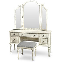 Steve Silver Highland Park Vanity, Mirror and Bench-Rustic Ivory HP900VBWDM