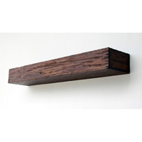 Contemporary Home Living Set of 2 Antique Brown Fireplace Mantel Floating Wall Shelf Beam, 24"