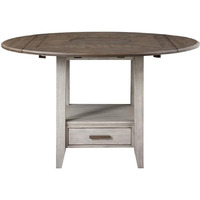 Abacus Two-Tone Smokey Alabaster and Brown Drop-Leaf Counter Table