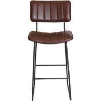 Steve Silver Furniture Tribeca Bar Stool, 30-Inch Seat Height, Mid-Century Modern Style, Channel Back Seat, Cordovan Leatherette, Barstool, Kitchen Counter Chair, 22" D x 21" W x 44" H, Ebony, Brown