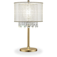 Primo Gold Finish Table Lamp with Crystal Accents and White Shade