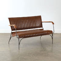 Colonial Tin Works Saddle Leather Sofa Seat, 50-inch Width