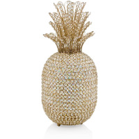 HomeRoots Gold/Clear 23" Glam Bling Faux Crystal and Gold Pineapple