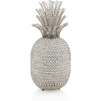 HomeRoots Silver/Clear 23" Glam Bling Faux Crystal and Silver Pineapple