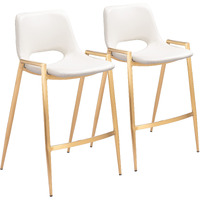 Zuo Desi Counter Stool White & Gold
