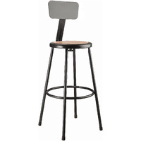 National Public Seating, 30in. Heavy Duty Steel Stool With Backrest, Black, Primary Color Black, Included (qty.) 1, Seating Type Office Stool, Model# 6230B-10