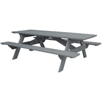 HomeRoots 524997 Gray Solid Wood Outdoor Picnic Table