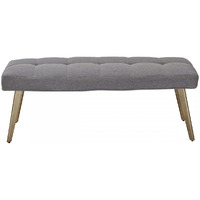 HomeRoots 473174 47 in. Gray & Gold Upholstered Linen Blend Dining Bench