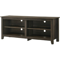 LILOLA LIVING Trove 58" Wide Dark Dusty Oak Finish TV Stand with Open Shelves and Cable Management