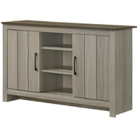 LILOLA LIVING Nyla 47" W Gray Oak Console Table, Buffet Table, Sideboard with Shelves and Cabinet Doors