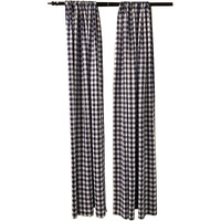 LA Linen Polyester Gingham Checkered Backdrop 58 by 96-Inch, Navy/White, 2 Peice