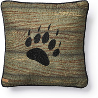 Donna Sharp Throw Pillow - Oakland Lodge Decorative Throw Pillow with Bear Paw Print - Square