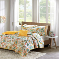 Intelligent Design Polyester Microfiber Printed Coverlet Set ID13-1980