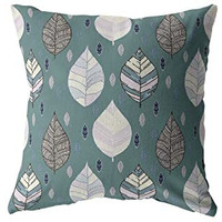 Amrita Sen Fall Leaves Double Sided Suede Pillow, Zippered, Muted Green