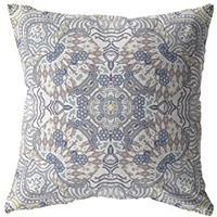 Amrita Sen Tree of Life Double Sided Suede Pillow, Zippered, Yellow and Gray