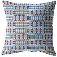 Amrita Sen Spades Double Sided Suede Pillow, Zippered, Light Blue and Gray