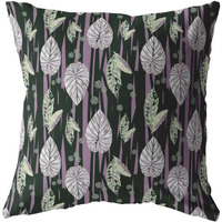 Amrita Sen Tropics Falling Double Sided Suede Pillow, Zippered, Purple and Dark Green