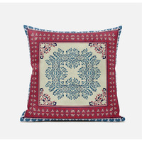 Amrita Sen Window Wreath Palace Suede Blown and Closed Pillow in Blue Gray