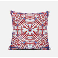 Amrita Sen Geostar Wreath Palace Suede Blown and Closed Pillow in Light Blue Hot Pink