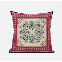 Amrita Sen Window Wreath Palace Suede Blown and Closed Pillow in Muted Pink Grey
