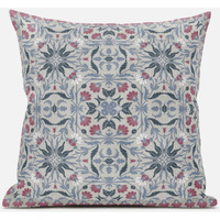Amrita Sen Jahan Paisley Suede Blown and Closed Pillow in Muted Green Grey Indigo