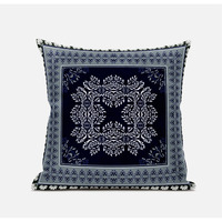 Amrita Sen Designs Window Wreath Palace Throw Fabric Pillow in Gray Light Orange 20x20