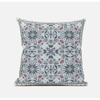 Amrita Sen Jahan Paisley Suede Blown and Closed Pillow in Muted Orange Indigo