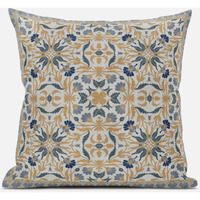 Amrita Sen Jahan Paisley Suede Blown and Closed Pillow in Muted Green Peach