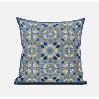 Amrita Sen Jahan Paisley Suede Blown and Closed Pillow in Orange Indigo