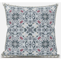 Amrita Sen Jahan Paisley Suede Blown and Closed Pillow in Muted Orange Indigo