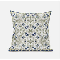 Amrita Sen Jahan Paisley Suede Blown and Closed Pillow in Indigo White