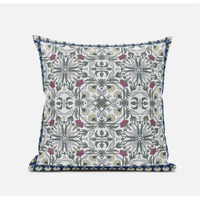 Amrita Sen Jahan Paisley Suede Blown and Closed Pillow in Indigo Peach