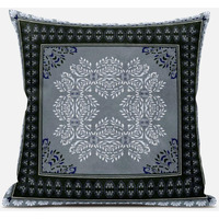 Amrita Sen Window Wreath Palace Suede Blown and Closed Pillow in Gray Green Pink