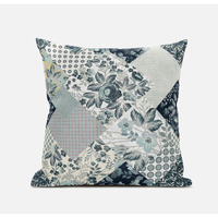 Amrita Sen Arizona Floral Patches Suede Blown and Closed Pillow in Light Peach