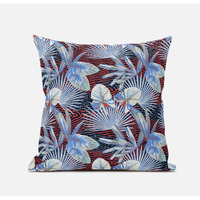 Amrita Sen Plant Illusion Suede Blown and Closed Pillow in Green Indigo Beige
