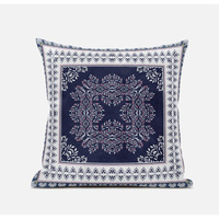 Amrita Sen Window Wreath Palace Suede Blown and Closed Pillow in Blue Pink White